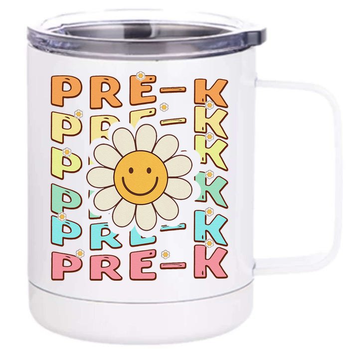 Groovy Prek Back To School Funny First Day Of Prek Front & Back 12oz Stainless Steel Tumbler Cup