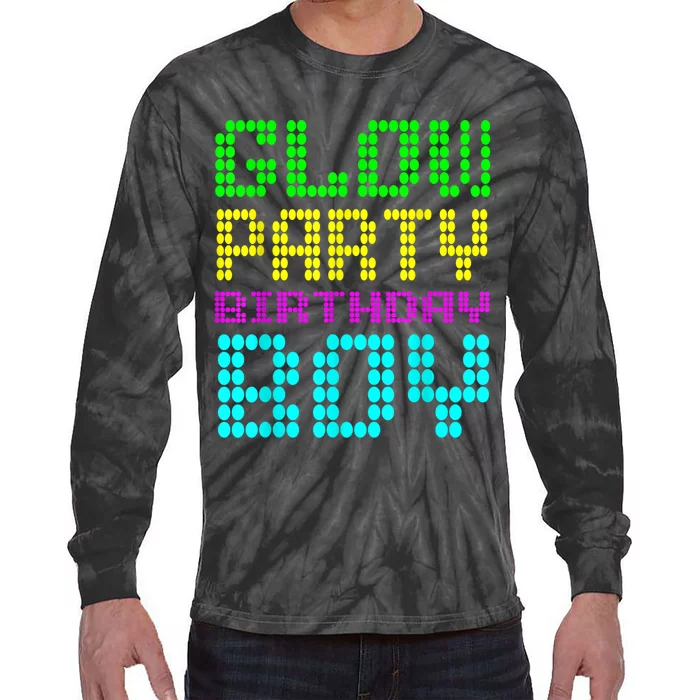 Glow Party Birthday Boy Party Retro Tie-Dye Long Sleeve Shirt