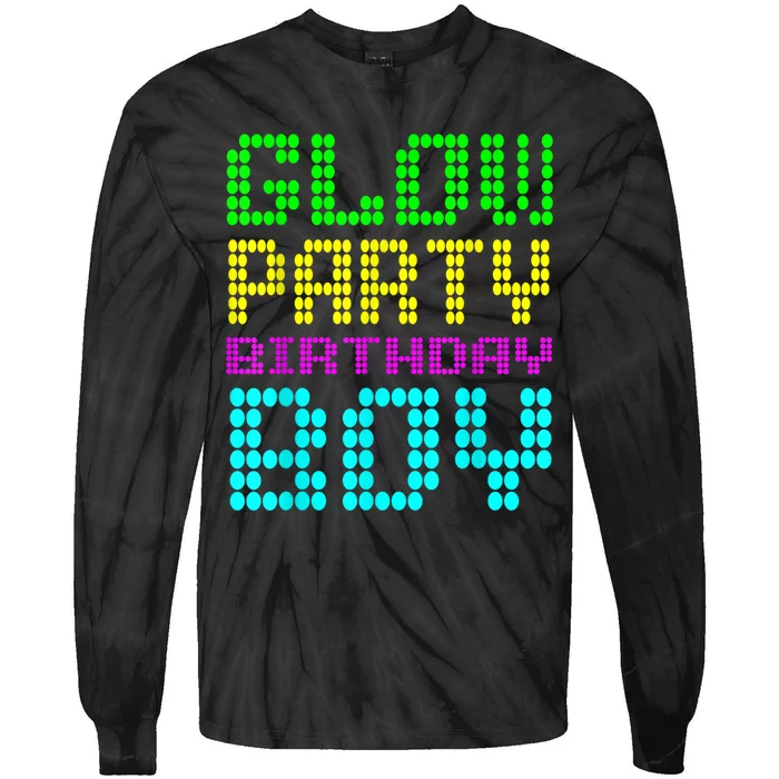 Glow Party Birthday Boy Party Retro Tie-Dye Long Sleeve Shirt