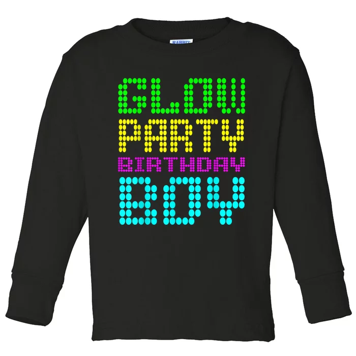 Glow Party Birthday Boy Party Retro Toddler Long Sleeve Shirt