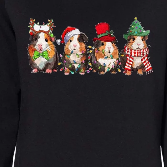 Guinea Pig Christmas Funny Cute Cavy Santa Hat Family Holiday Womens California Wash Sweatshirt