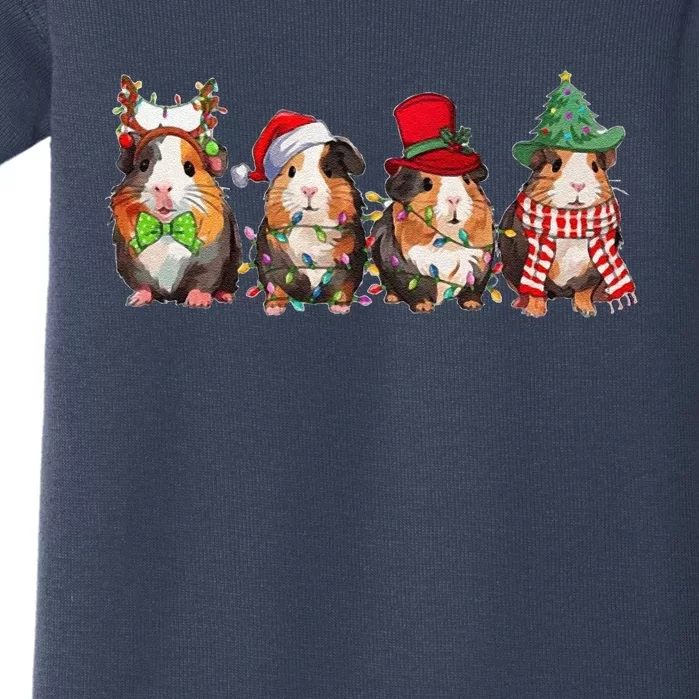 Guinea Pig Christmas Funny Cute Cavy Santa Hat Family Holiday Baby Bodysuit