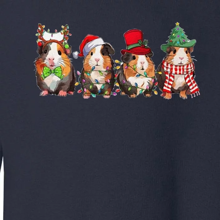 Guinea Pig Christmas Funny Cute Cavy Santa Hat Family Holiday Toddler Sweatshirt