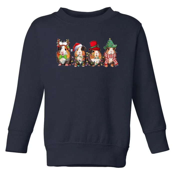 Guinea Pig Christmas Funny Cute Cavy Santa Hat Family Holiday Toddler Sweatshirt