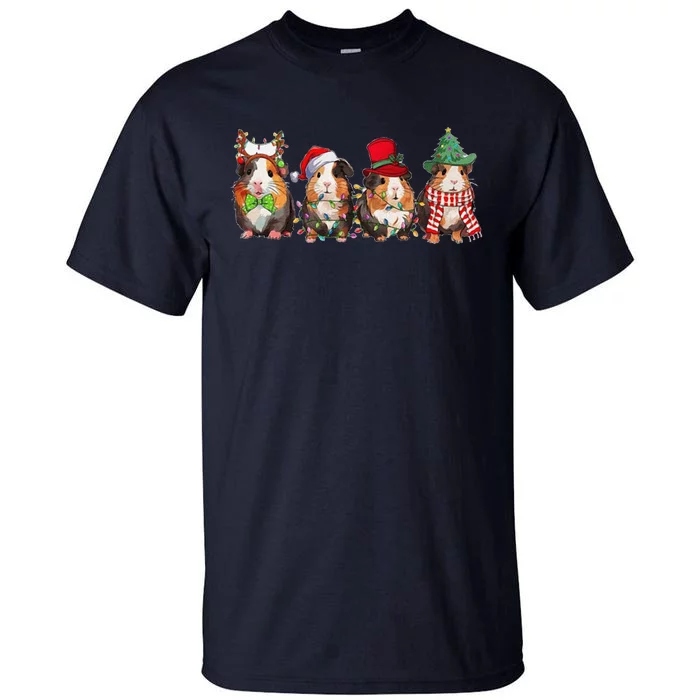 Guinea Pig Christmas Funny Cute Cavy Santa Hat Family Holiday Tall T-Shirt