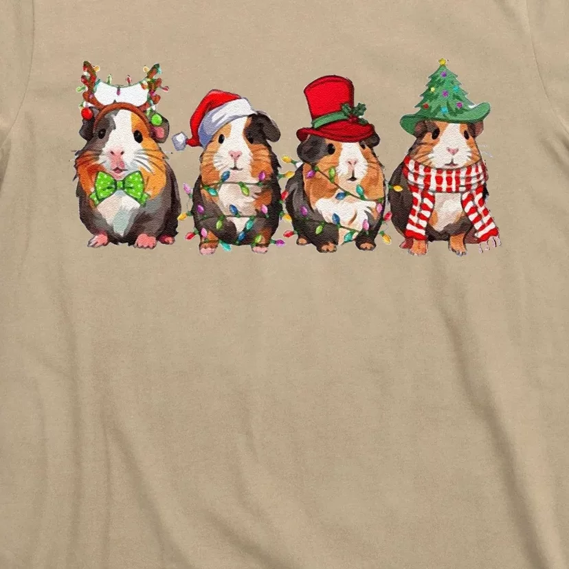 Guinea Pig Christmas Funny Cute Cavy Santa Hat Family Holiday T-Shirt