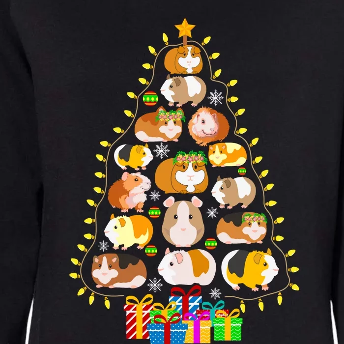 Guinea Pig Christmas Tree Funny Guinea Pig Christmas Lights Guinea Pig Christmas Womens California Wash Sweatshirt