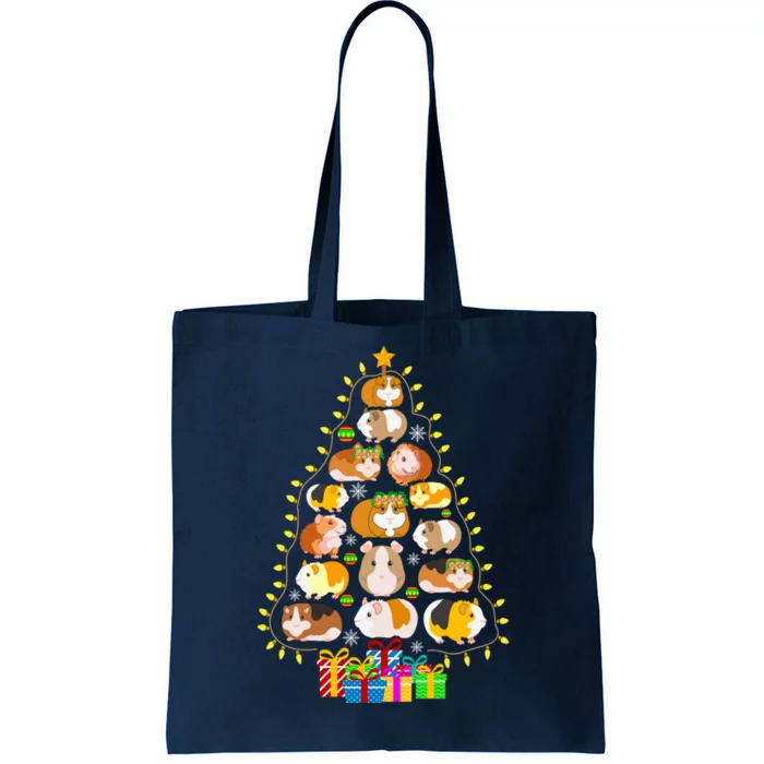 Guinea Pig Christmas Tree Funny Guinea Pig Christmas Lights Guinea Pig Christmas Tote Bag