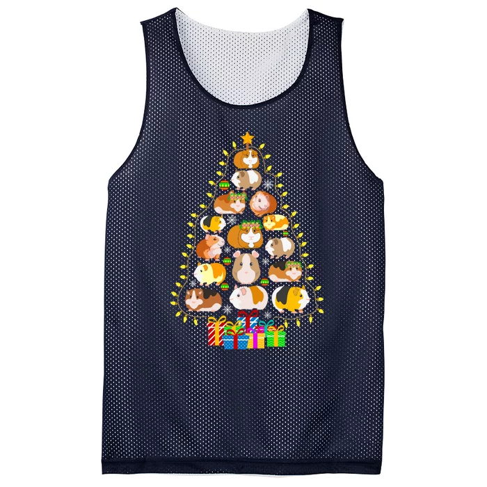 Guinea Pig Christmas Tree Funny Guinea Pig Christmas Lights Guinea Pig Christmas Mesh Reversible Basketball Jersey Tank