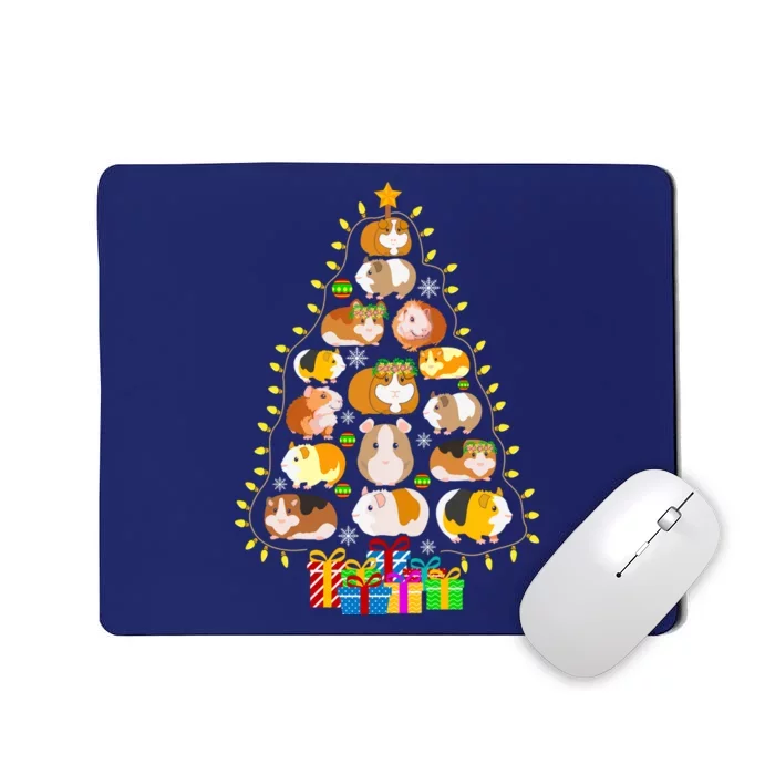 Guinea Pig Christmas Tree Funny Guinea Pig Christmas Lights Guinea Pig Christmas Mousepad