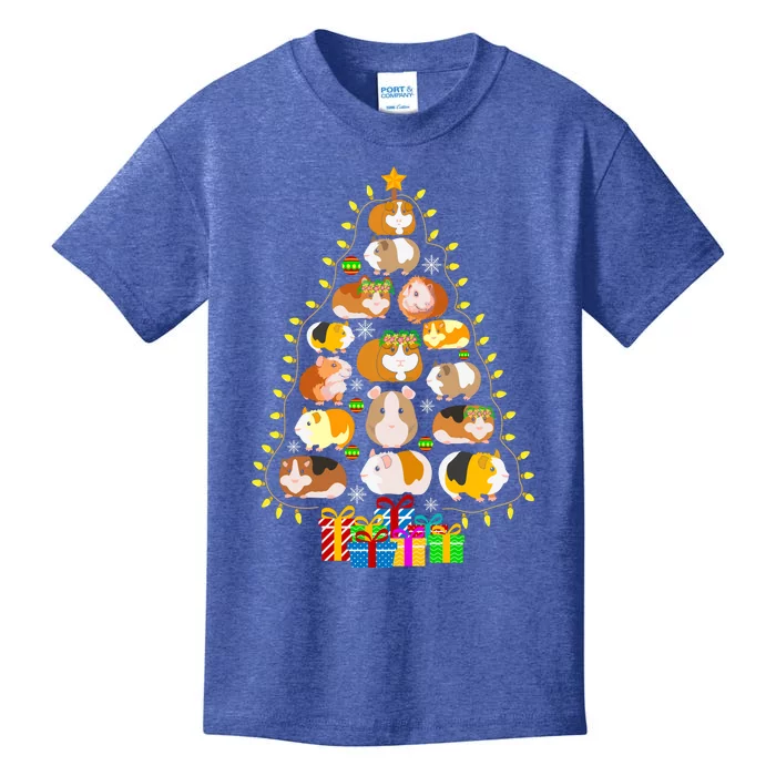 Guinea Pig Christmas Tree Funny Guinea Pig Christmas Lights Guinea Pig Christmas Kids T-Shirt