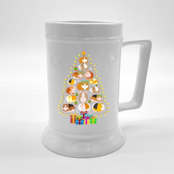 Guinea Pig Christmas Tree Funny Guinea Pig Christmas Lights Guinea Pig Christmas Front & Back Beer Stein