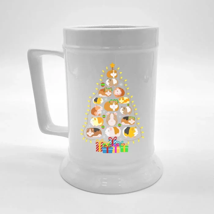 Guinea Pig Christmas Tree Funny Guinea Pig Christmas Lights Guinea Pig Christmas Front & Back Beer Stein