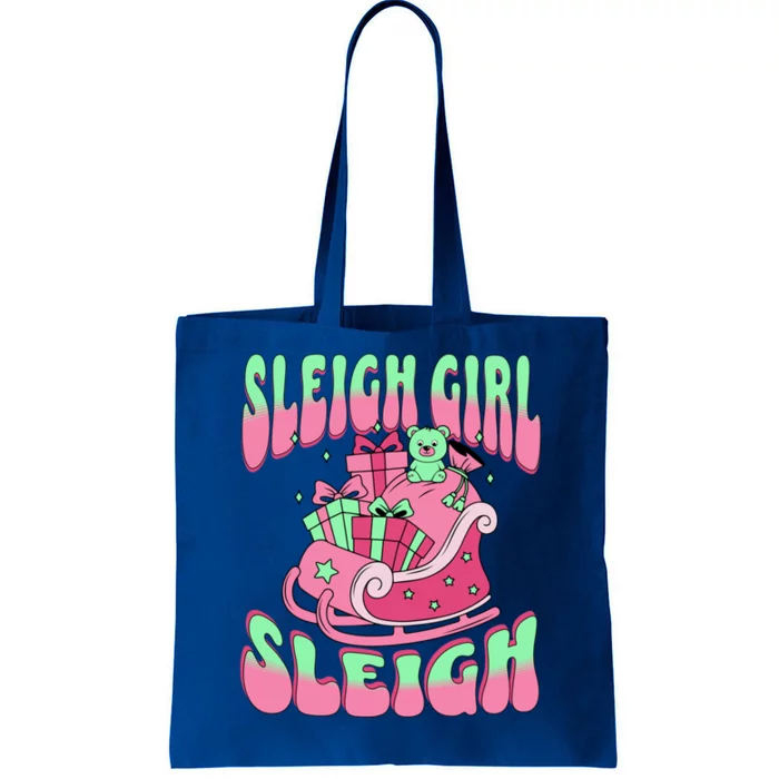 Groovy Pink Christmas Sleigh Sleigh Funny S Xmas Gift Tote Bag