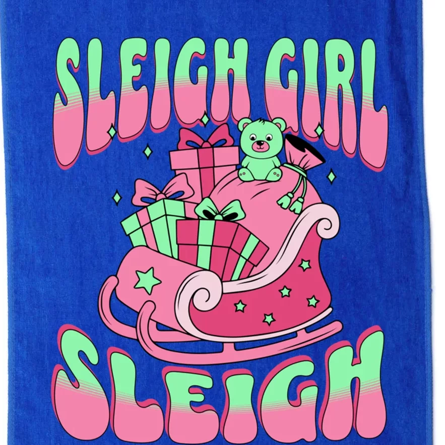 Groovy Pink Christmas Sleigh Sleigh Funny S Xmas Gift Platinum Collection Golf Towel