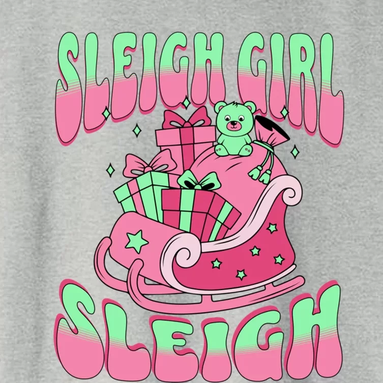 Groovy Pink Christmas Sleigh Sleigh Funny S Xmas Gift Women's Crop Top Tee