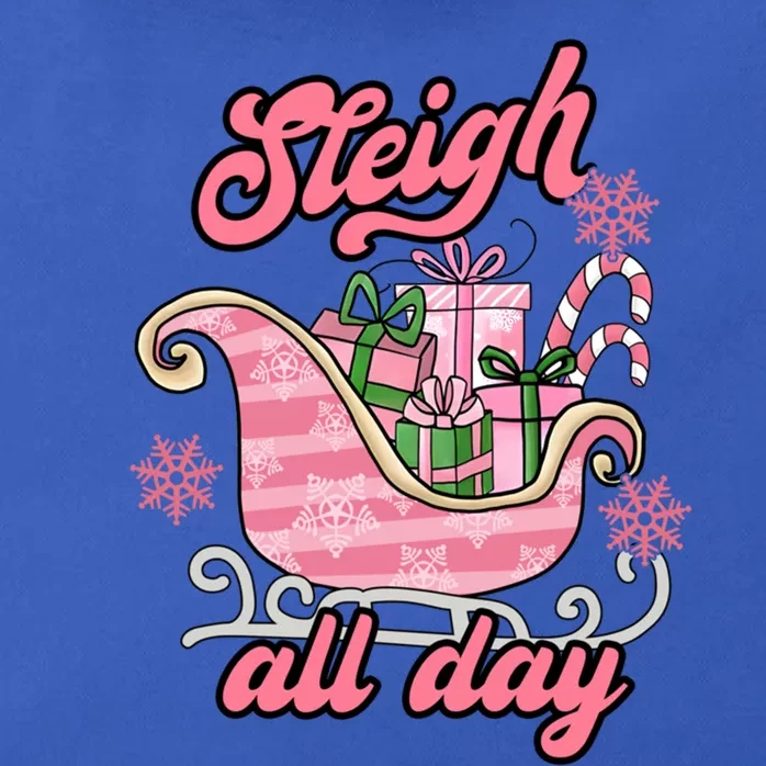 Groovy Pink Christmas Sleigh Tees Sleigh Xmas All Day Gift Zip Tote Bag