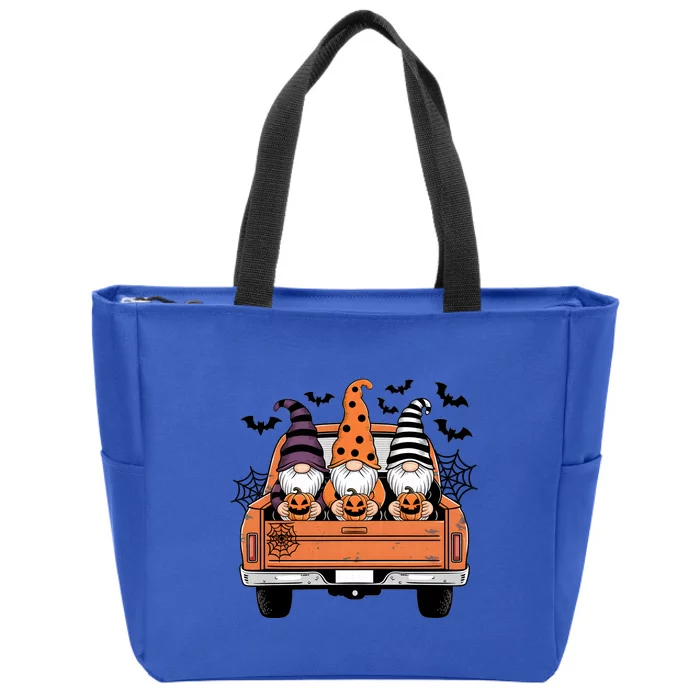 Gmones Pumpkin Car Halloween Zip Tote Bag