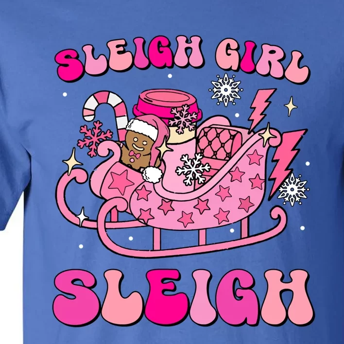 Groovy Pink Christmas Coffee Sleigh Sleigh Xmas Holiday Cool Gift Tall T-Shirt