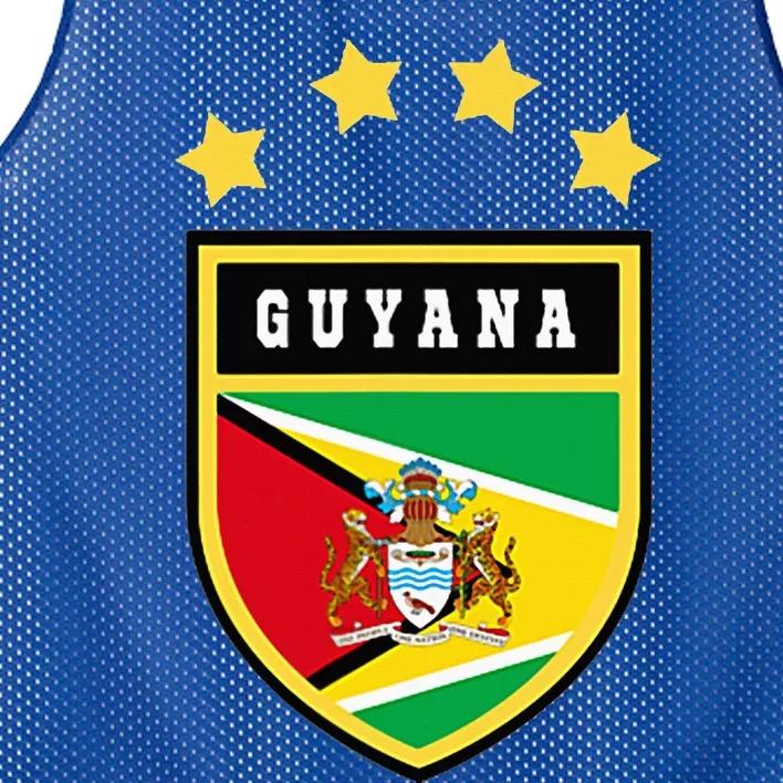 Guyana Pocket Coat Of Arms National Pride Flag Mesh Reversible Basketball Jersey Tank