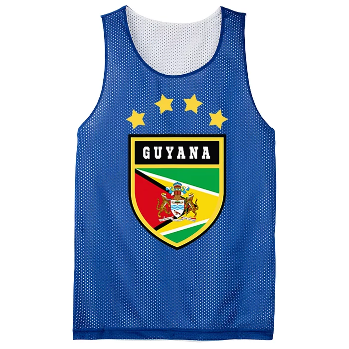 Guyana Pocket Coat Of Arms National Pride Flag Mesh Reversible Basketball Jersey Tank