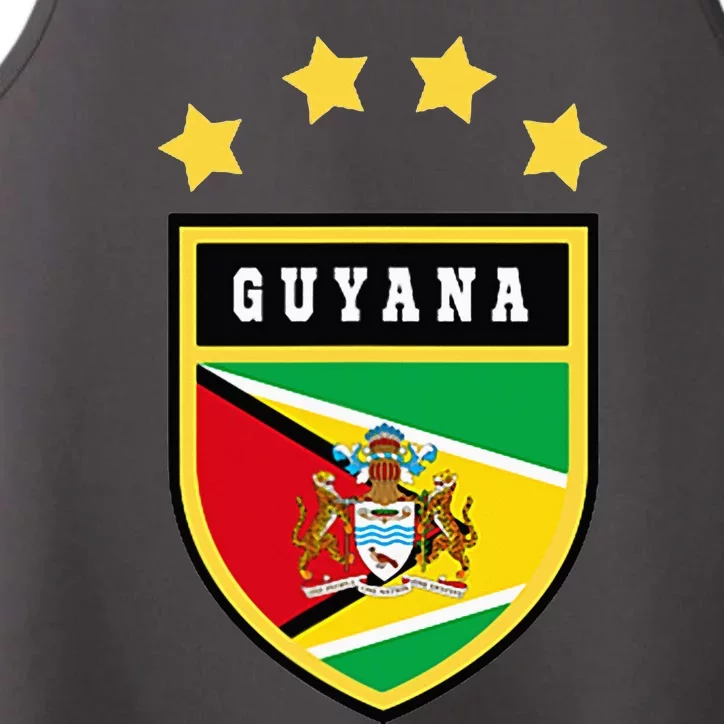 Guyana Pocket Coat Of Arms National Pride Flag Performance Tank