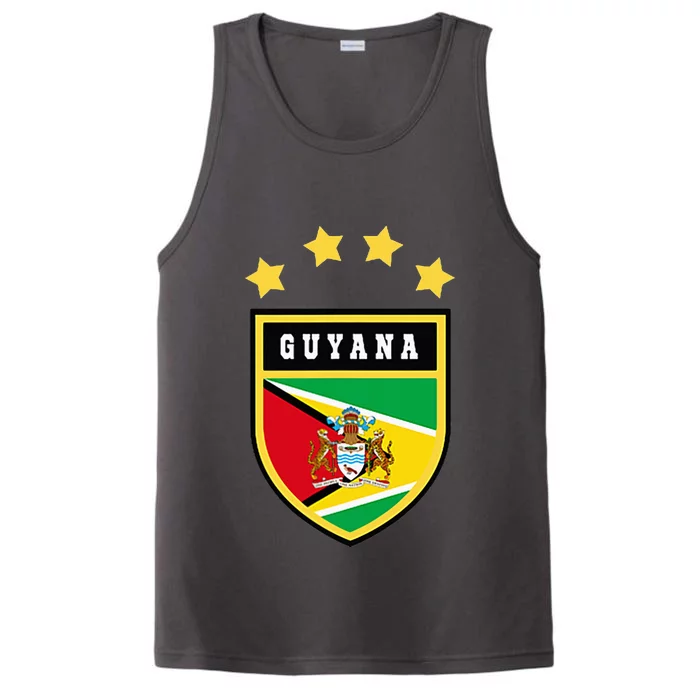 Guyana Pocket Coat Of Arms National Pride Flag Performance Tank