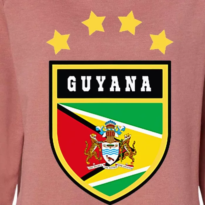 Guyana Pocket Coat Of Arms National Pride Flag Womens California Wash Sweatshirt