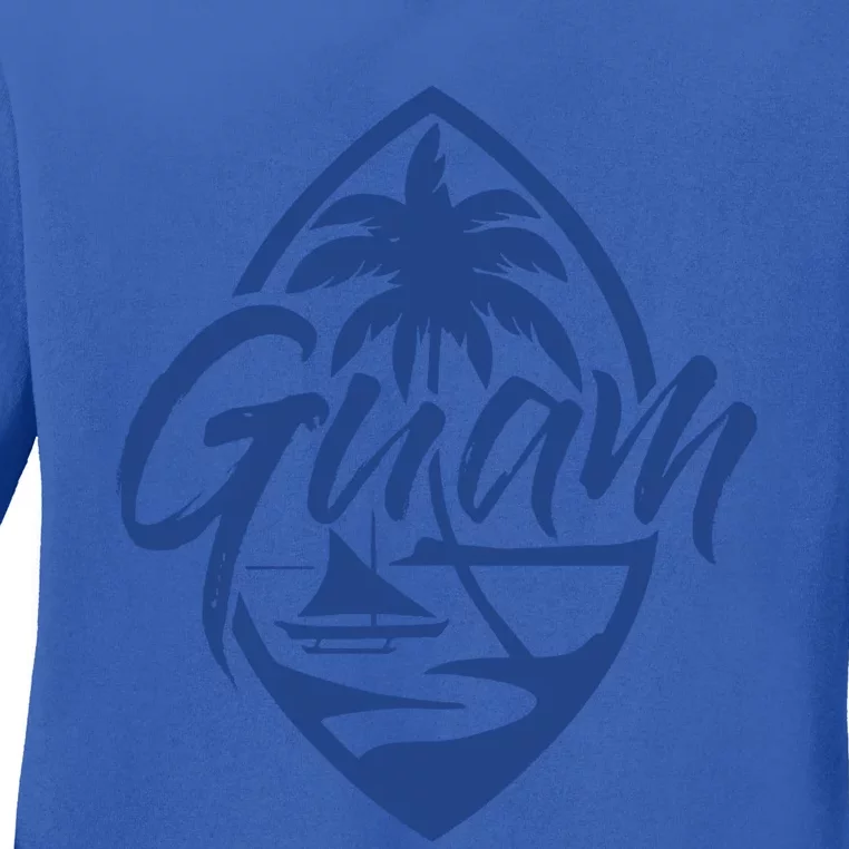 Guam Patch Chamorro Guam Seal Guaian Islander Gift Ladies Long Sleeve Shirt