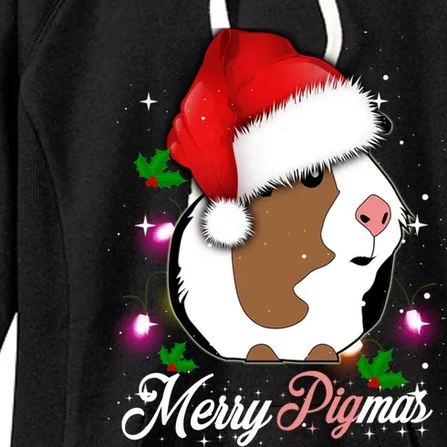 Guinea Pig Christmas Funny Merry Pigmas Meaningful Gift Women's Fleece Hoodie