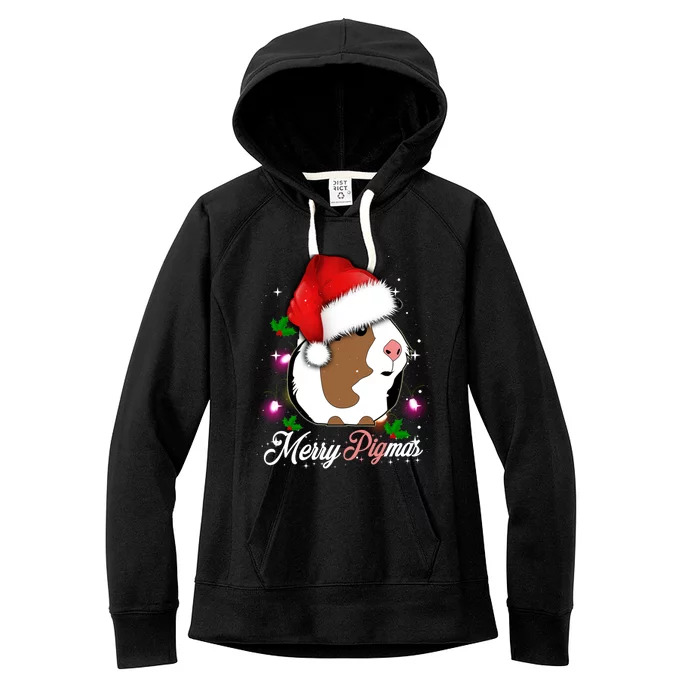 Guinea Pig Christmas Funny Merry Pigmas Meaningful Gift Women's Fleece Hoodie