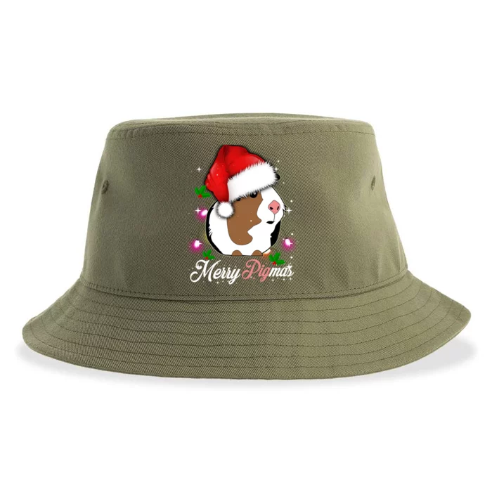 Guinea Pig Christmas Funny Merry Pigmas Meaningful Gift Sustainable Bucket Hat