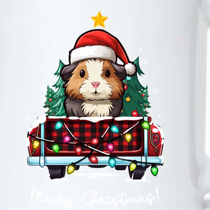 Guinea Pig Christmas Truck Plaid Funny Xmas Tree Gift Black Color Changing Mug