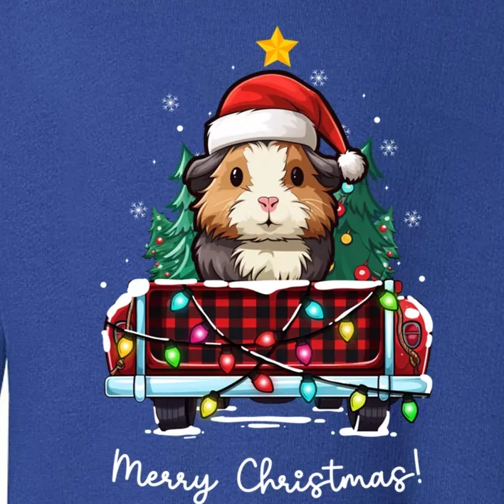 Guinea Pig Christmas Truck Plaid Funny Xmas Tree Gift Toddler Sweatshirt