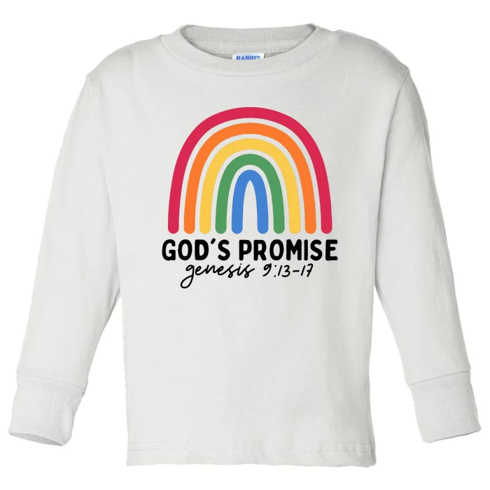 Gods Promise Christian Rainbow Toddler Long Sleeve Shirt