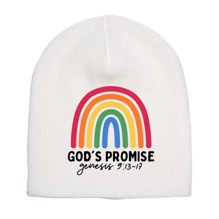 Gods Promise Christian Rainbow Short Acrylic Beanie