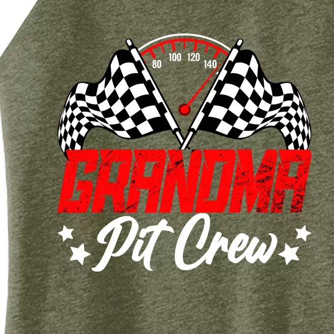 Grandma Pit Crew Birthday Party Race Car Lover Racing Family Women’s Perfect Tri Rocker Tank