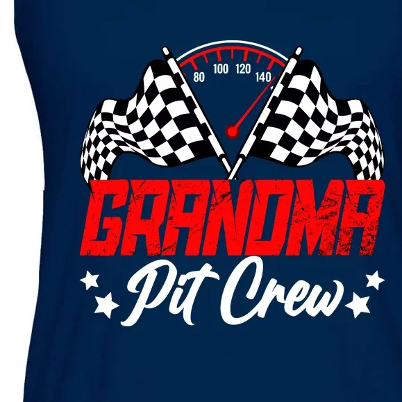 Grandma Pit Crew Birthday Party Race Car Lover Racing Family Ladies Essential Flowy Tank