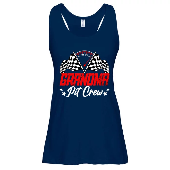 Grandma Pit Crew Birthday Party Race Car Lover Racing Family Ladies Essential Flowy Tank