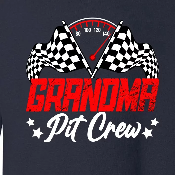 Grandma Pit Crew Birthday Party Race Car Lover Racing Family Toddler Sweatshirt