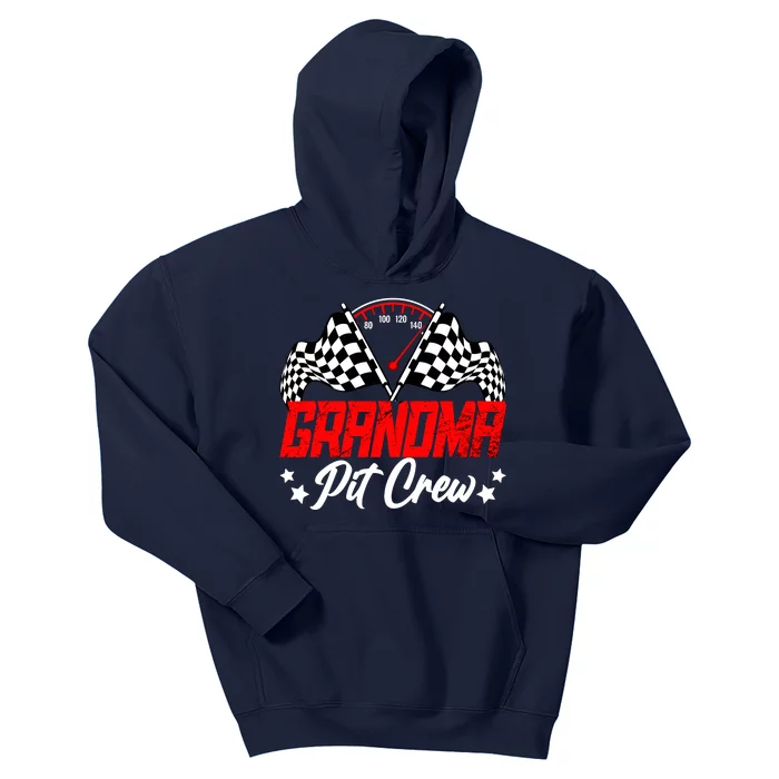 Grandma Pit Crew Birthday Party Race Car Lover Racing Family Kids Hoodie