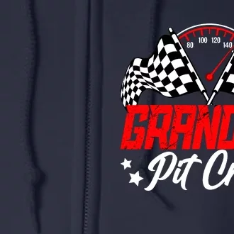 Grandma Pit Crew Birthday Party Race Car Lover Racing Family Full Zip Hoodie