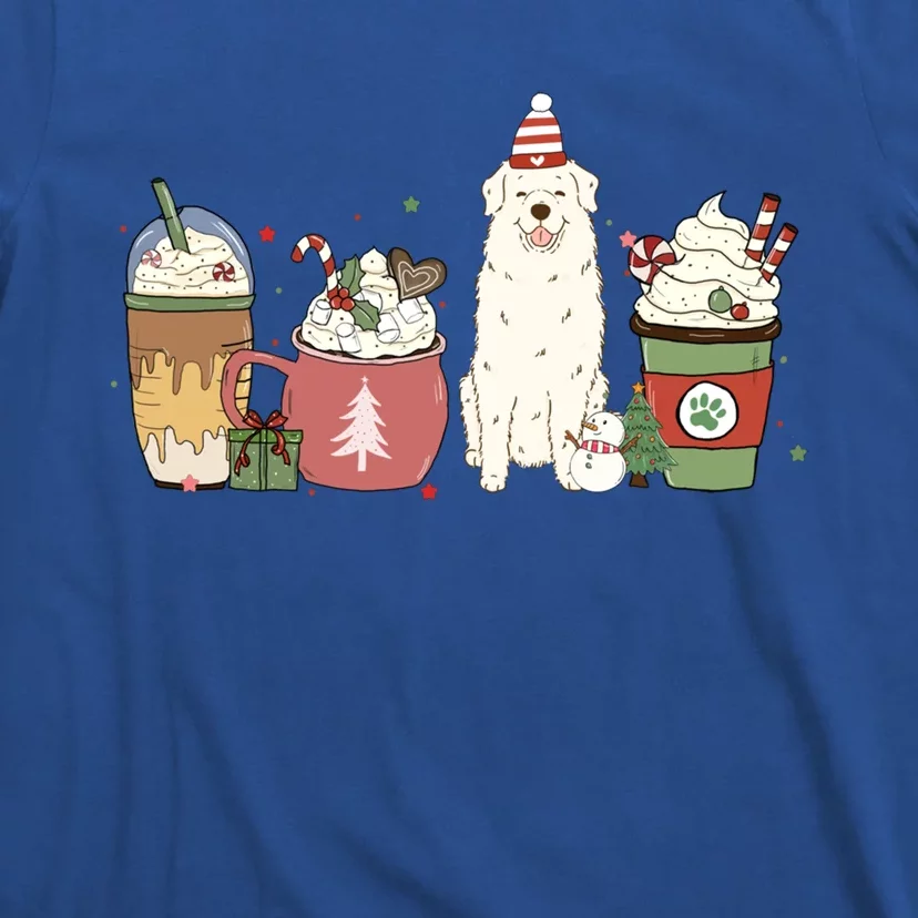 Great Pyrenees Coffee Latte Winter Christmas Dog Mom Holiday Great Gift T-Shirt