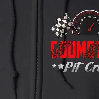 Godmother Pit Crew Birthday Racing Car Family Matching Race Full Zip Hoodie