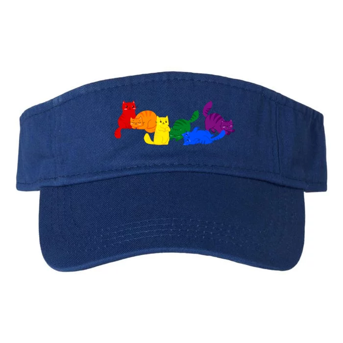 Gay Pride Cat Lgbt Ally Kawaii Cats Cute Anime Rainbow Flag Funny Gift Valucap Bio-Washed Visor