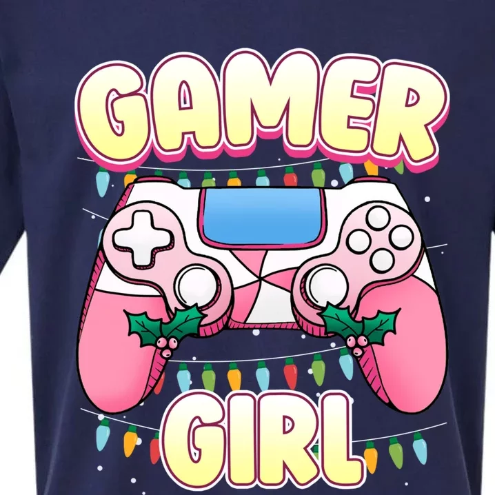 Gamer Pink Controller Christmas Video Game Gift Sueded Cloud Jersey T-Shirt