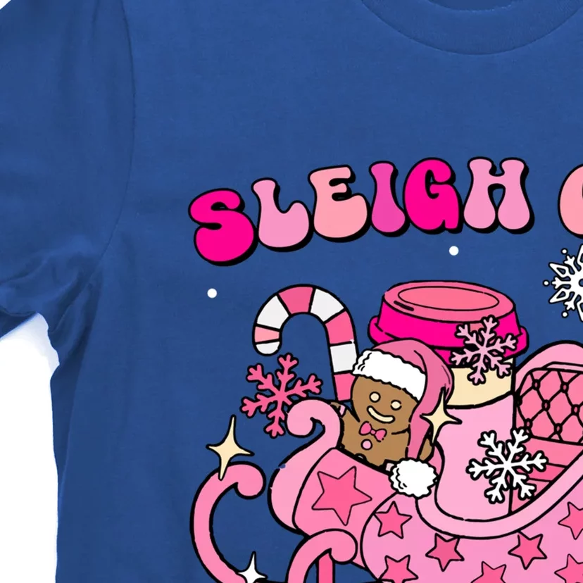 Groovy Pink Christmas Coffee Sleigh Sleigh Xmas Holiday Gift T-Shirt