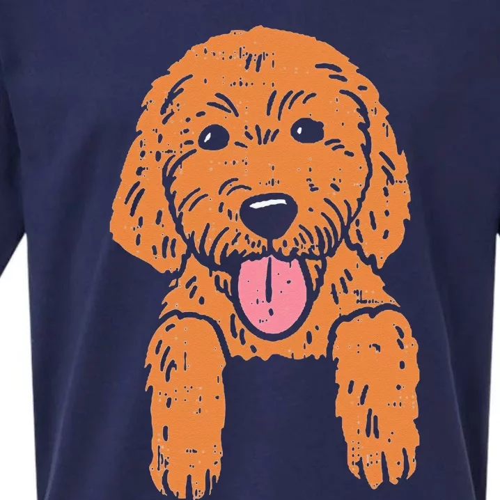 Goldendoodle Pocket Cute Dog Pet Lover Owner Men Women Gift Sueded Cloud Jersey T-Shirt