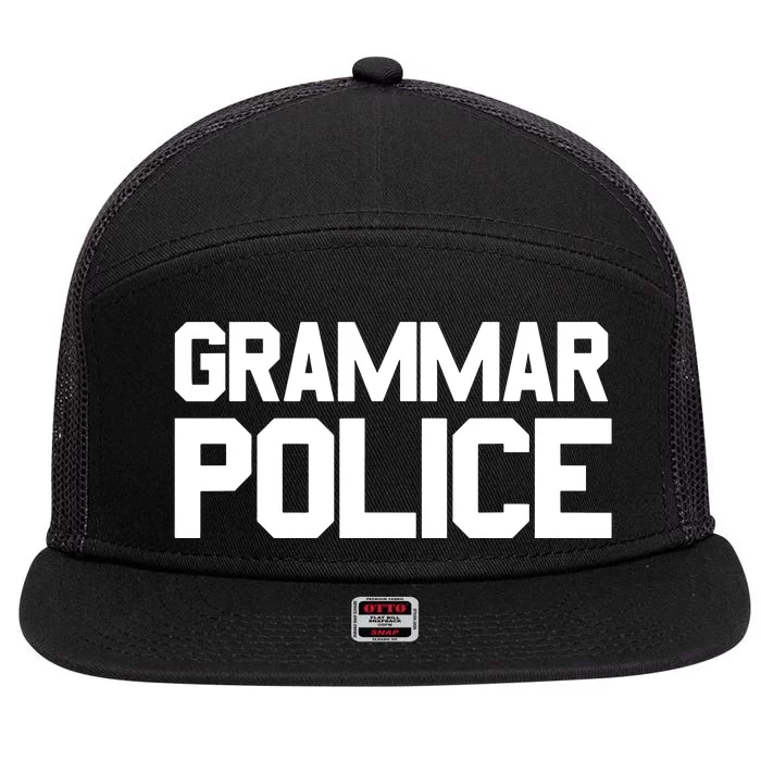 Grammar Police Costume Funny Halloween Grammar Police 7 Panel Mesh Trucker Snapback Hat