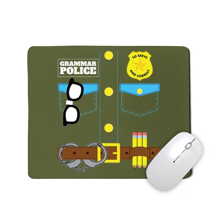 Grammar Police Costume Funny Halloween Pair With Jail Inmate Mousepad